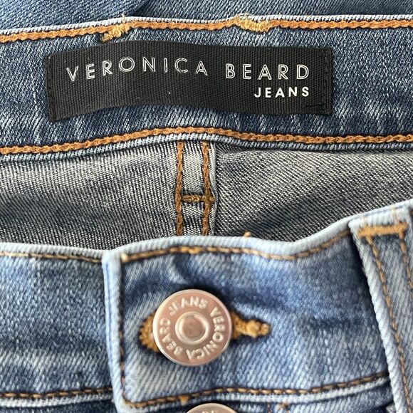 Veronica Beard SZ 26 Debbie Skinny Jeans High-Rise Button-Fly Tux Striped Blue - Picture 7 of 9